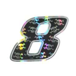 Sticker 4R RACING Nr.: 8 in schwarz mit weissem Totenkopf (100 x 140mm)