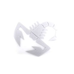 Sticker ABARTH SCORPIONE in SILBER (12cm)