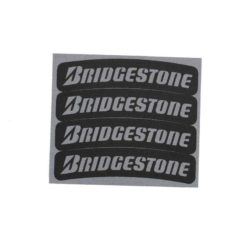 Reifen- Sticker 4R BRIDGESTONE (Set a' 4 Stück) in SILBER fluoreszierend/r