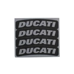 Reifen- Sticker 4R DUCATI (Set a' 4 Stück) in SILBER fluoreszierend/reflek