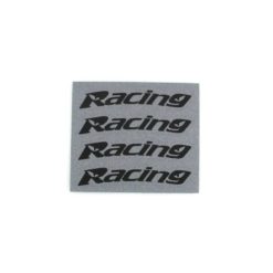 Reifen- Sticker 4R RACING (Set a' 4 Stück) in SILBER fluoreszierend/reflek