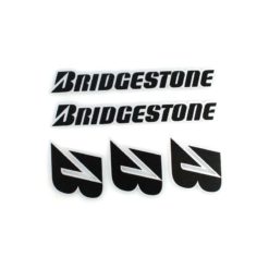 Sticker-Set 4R BRIDGESTONE (10 x 12cm) in Schwarz/Silber