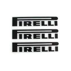 Sticker-Set 4R PIRELLI (10 x 12cm) in Schwarz/Silber