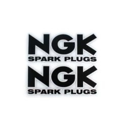 Sticker-Set 4R NGK Spark Plugs (10 x 12cm) in Schwarz/Silber