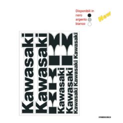 Sticker-Set 4R KAWASAKI (35 x 25cm) in Weiss