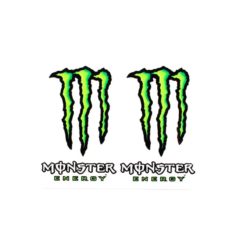 Sticker-Set 4R MONSTER ENERGY (Paar) 5 x 8cm in SCHWARZ/GRÜN