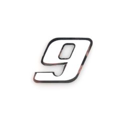 Sticker 4R MEDI Zahl Nr. 9 in WEISS (100 x 100mm)