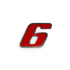 Sticker 4R PICCOLO Zahl Nr. 6 in ROT (65 x 65mm)