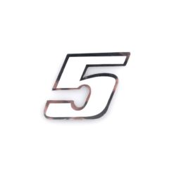 Sticker 4R PICCOLO Zahl Nr. 5 in WEISS (65 x 65mm)