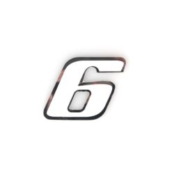 Sticker 4R PICCOLO Zahl Nr. 6 in WEISS (65 x 65mm)