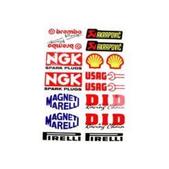 Sticker-Set 4R SPONSOR BREMBO - AKRAPOVC - NKG - SHELL - USSAG - MAGNET MA
