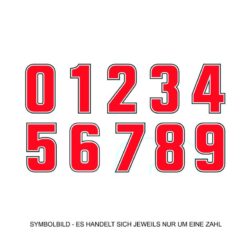 Sticker 4R SUPER SIC Zahl Nr. 9 in ROT (H 63mm)