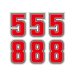 Sticker-Set 4R SUPER SIC 58 - DREIFACH in ROT (H 28mm)