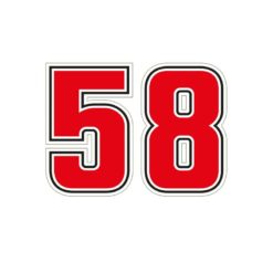 Sticker-Set 4R SUPER SIC 58 - EINZELN in ROT (H 100mm)