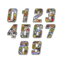 Sticker 4R STICKER BOMB Zahl Nr. 4 (H 100 x B 75mm)