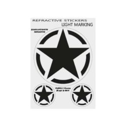 Sticker-Set 4R STAR reflektierend (13 x 9.5cm) für Helm oder an Carrosseri