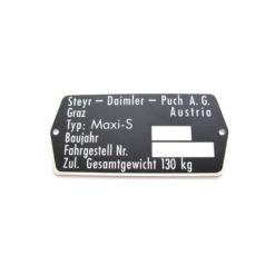 Typenschild STEYR-DAIMLER-PUCH - Typ: Maxi S