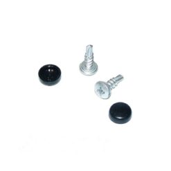 Kennzeichen- Befestigungsschrauben mit Abdeckkappen in schwarz