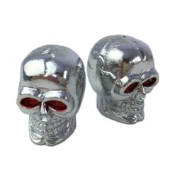 Ventildeckel MOPED KINGS (Paar) SKULL in chrom