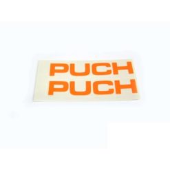 Sticker-Set PUCH (Paar) Aufschrift PUCH für Tank in orange-fluo (118 x 22mm)