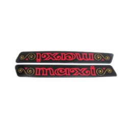 Sticker-Set PUCH (Paar) Aufschrift MAXI für Tank in rot/schwarz