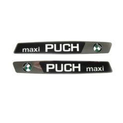 Sticker-Set PUCH (Paar) Aufschrift PUCH MAXI für Tank in schwarz/chrom