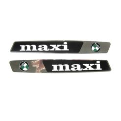 Sticker-Set PUCH (Paar) Aufschrift MAXI für Tank in schwarz/chrom