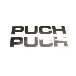 Sticker-Set PUCH (Paar) Aufschrift PUCH für Tank in chrom (118 x 22mm)