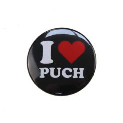 Button NO NAME I LOVE PUCH Ø 37mm in schwarz