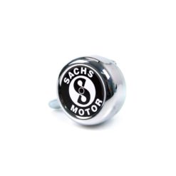 Glocke MOPED KINGS Ø 50 x H 25mm, verchromt mit Sachs- Logo in schwarz