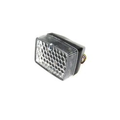 LED- Rücklicht ULO in SCHWARZ mit weissem Glas mit Rautenmuster, mit Stopp