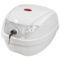 Top Case KXM WR 28 Liter weiss lackiert/rot, inkl. Halterung