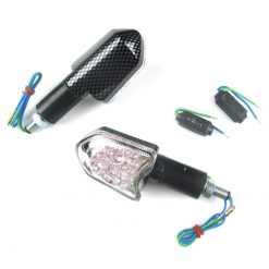 Blinker RMS (Paar) mit LED in Carbon-Look mit transparentem Glas (inkl. Wi