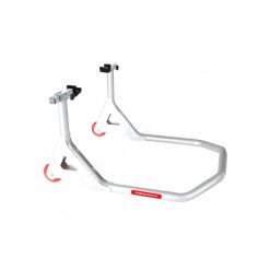 Motorradständer BARRACUDA HINTEN aus Alu in Weiss (inkl. L- Adapter)