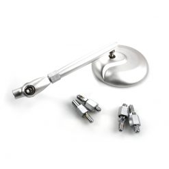 Rückspiegel VICMA REDONDO Ø 102mm in SILBER Matt (M8/M10 x 1.25mm) (LINKS