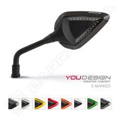 Rückspiegel BARRACUDA (Paar) D-VERSION in SCHWARZ aus Kunststoff inkl. LED