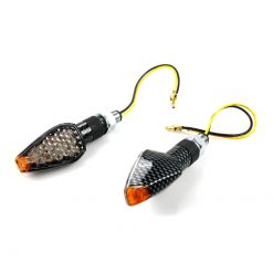 Blinker XBIKE (Paar) TRIANGLE in CARBON-LOOK mit LED 47 x 22mm (E-Homologi