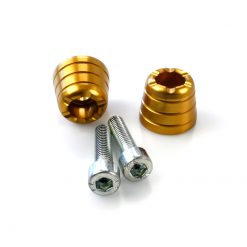 Lenkerendzapfen XBIKE in GOLD zu Kawasaki ZX6R/9R/Z750/Z1000/ER6N mit Gewi