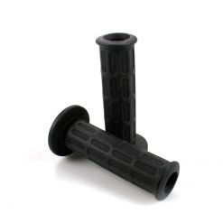 Griffe Domino (Paar) STREET - FINE RUBBER (Ø 22 x 110mm) in SCHWARZ (offen