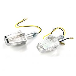 Blinker VICMA (Paar) COFFIN in SILBER aus ALU mit LED 360° 44 x 30mm (E-Ho