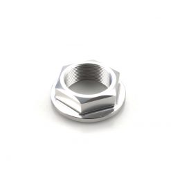 Lenkkopfmutter XBIKE aus ALU in SILBER M28x1mm zu Kawasaki/Suzuki/Yamaha