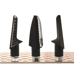 Blinker SHIN YO (Paar) HOOK mit LED in SCHWARZ/GETÖNT mit Rücklicht (M8 -