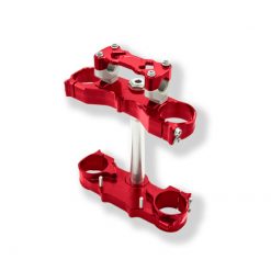 Gabelbrücken oben/unten inkl. Lenker Klemmung Fantic XEF/XXF rot eloxiert