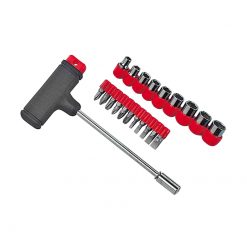 T-Steckschlüsselsatz LAMPA 9 Aufsätze SW 5-13mm, 11 Schraubenbits 1/4