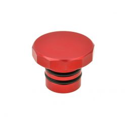 Tankdeckel AKOA DODECAGON, aus Aluminium, gefräst, in rot zu Puch Maxi