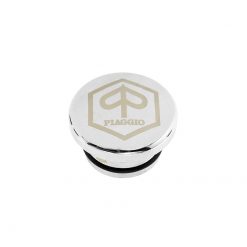 Tankdeckel AKOA FLAT, aus Aluminium, gefräst, in chrom zu Piaggio SI mit Logo