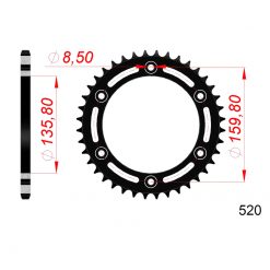Zahnkranz VOR Alu 520/50Z
