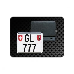 Kennzeichenrahmen SwissSpeedy Moto CHROMSTAHL SCHWARZ Oldtimer