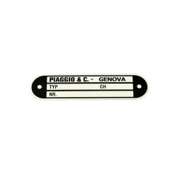 Typenschild PIAGGIO & CO. Genova (84x21x0.6mm)