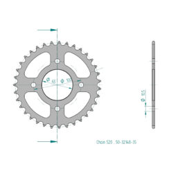 Zahnkranz ESJOT Wolf SB 250 Ni 520/35Z Stahl schwarz